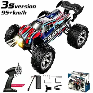 [3S version] Clash Brushless motor Full Scale RC Cars 4WD Off-Road RC Truck with LED Front Lights & 1 Rechargeable Battery High-Speed Drift Monster Truck Perfect Birthday Gift for Kids Aged 8