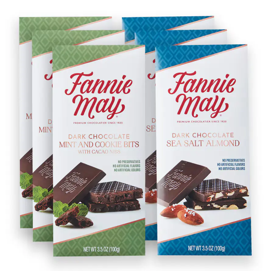 Fannie May Dark Chocolate Premium Bars - 6 Bars