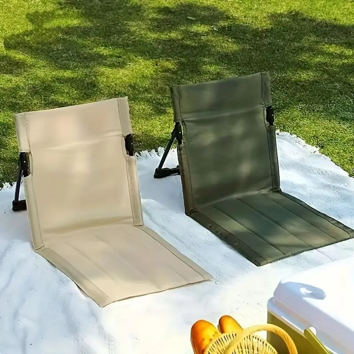 Foldable Beach Chair - Heavy-Duty Portable Light and Compact Collapsible Outdoor Chair with Backrest for Lawn, Garden, Poolside Camping, Folding Chairs