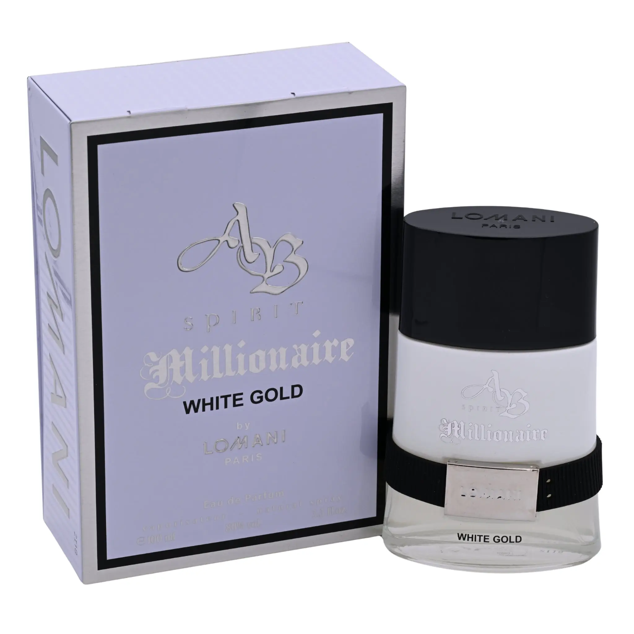 Lomani AB Spirit Millionaire White Gold Men's Eau de Parfum (EDP) - 3.3oz (3.3/3.4oz Option) - New Box Pack, Scented Body EDP Fragrance, Edp Perfume Fragrance, Scented Fragrance Perfume