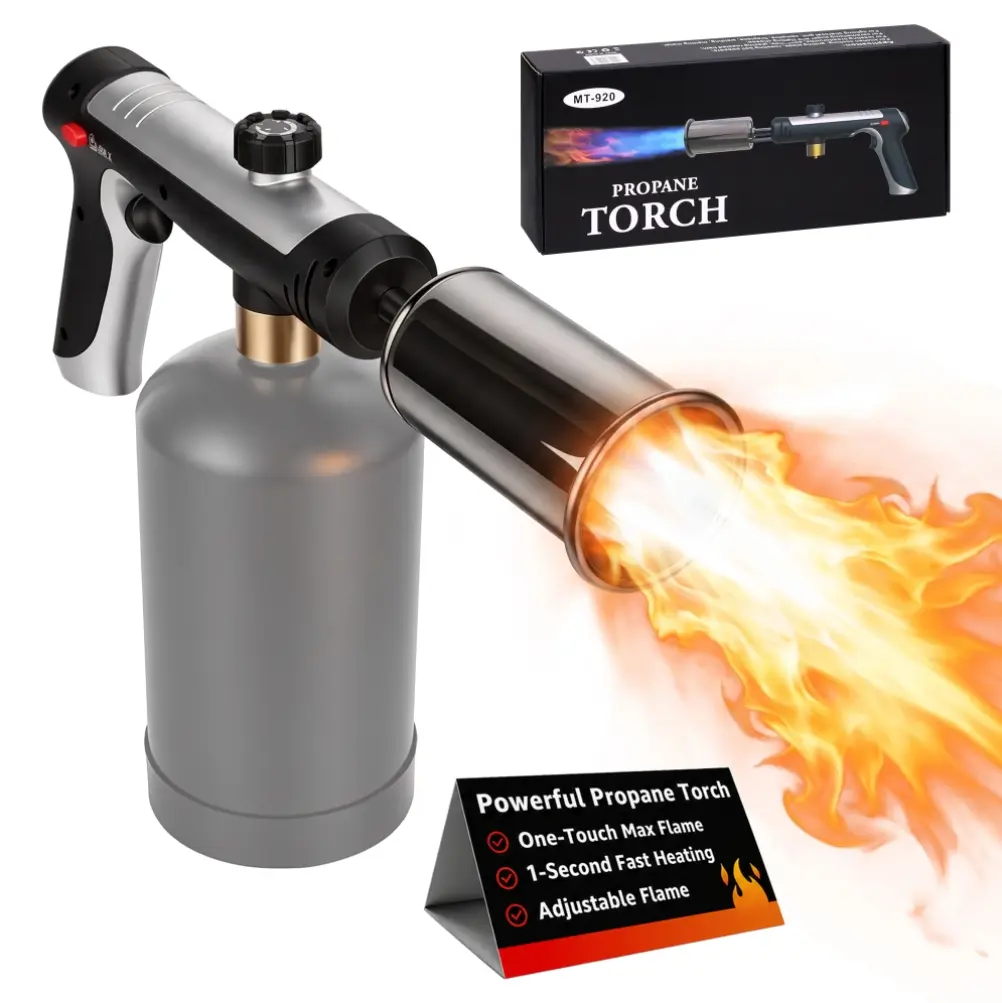RIFPOD Powerful Propane Torch(Propane Tank Not Included),Outdoor Cooking Spray  Adjustable Flame, One-button Start Maximum Heat,Suitable Outdoor Weeding,BBQ, Campfires ,  Excellent Gift Christmas and New Year with Mens