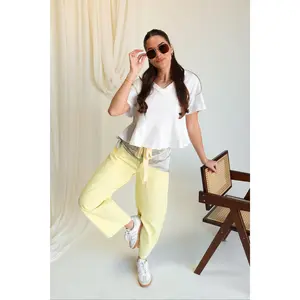 Delilah Yellow Denim Barrel Jeans