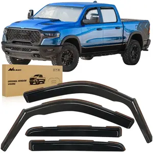 Nilight In-Channel Acrylic Rain Guards Sun Visors - Anti Glare UV Rays Window Deflectors for Dodge RAM 1500 2019-2024 Crew Cab, 4PCS Vent Window Visors, Car Exterior Accessories, Sun Visor Replacement
