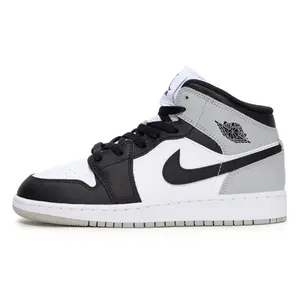 Youth Air Jordan 1 Mid White/Black-LT Smoke Grey (DQ8423 101) (GS)