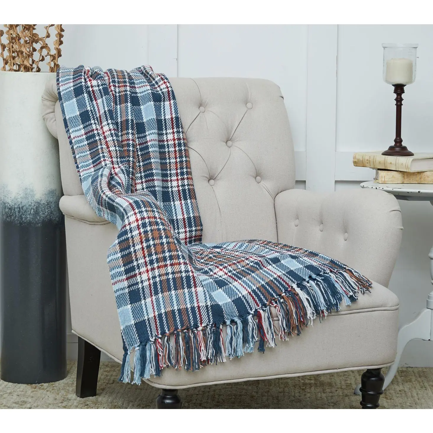 Lawson Lake Plaid 50" x 60" Throw Blanket by Valerie