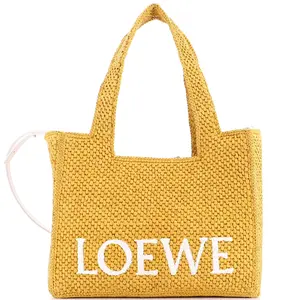 Pre-owned Loewe Raffia Tote Bags REBAG Paula's Ibiza Logo Convertible Tote Medium by Rebag