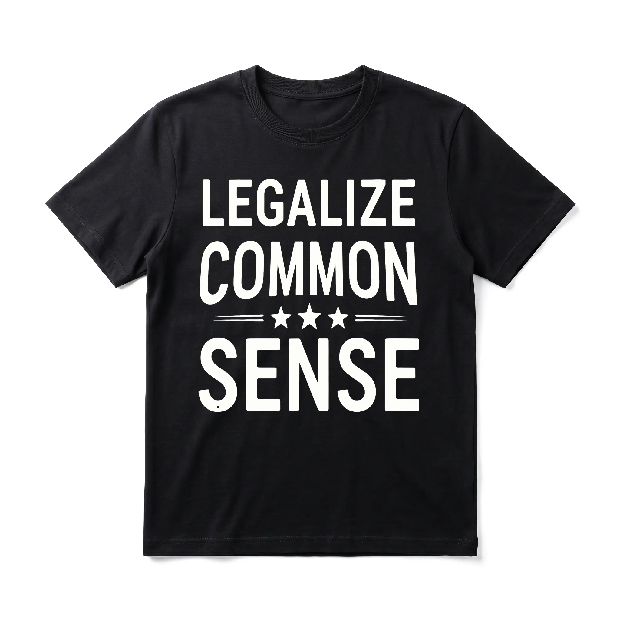 100% Cotton Menswear Graphic T-Shirt - Round Neck, Short-Sleeve Top, "Legalize Common Sense" Funny Meme Print, Heavyweight, Breathable, Trendy Streetwear, Great for Casual Outings & Events (Unisex Fit), Crew Neck, Fashion