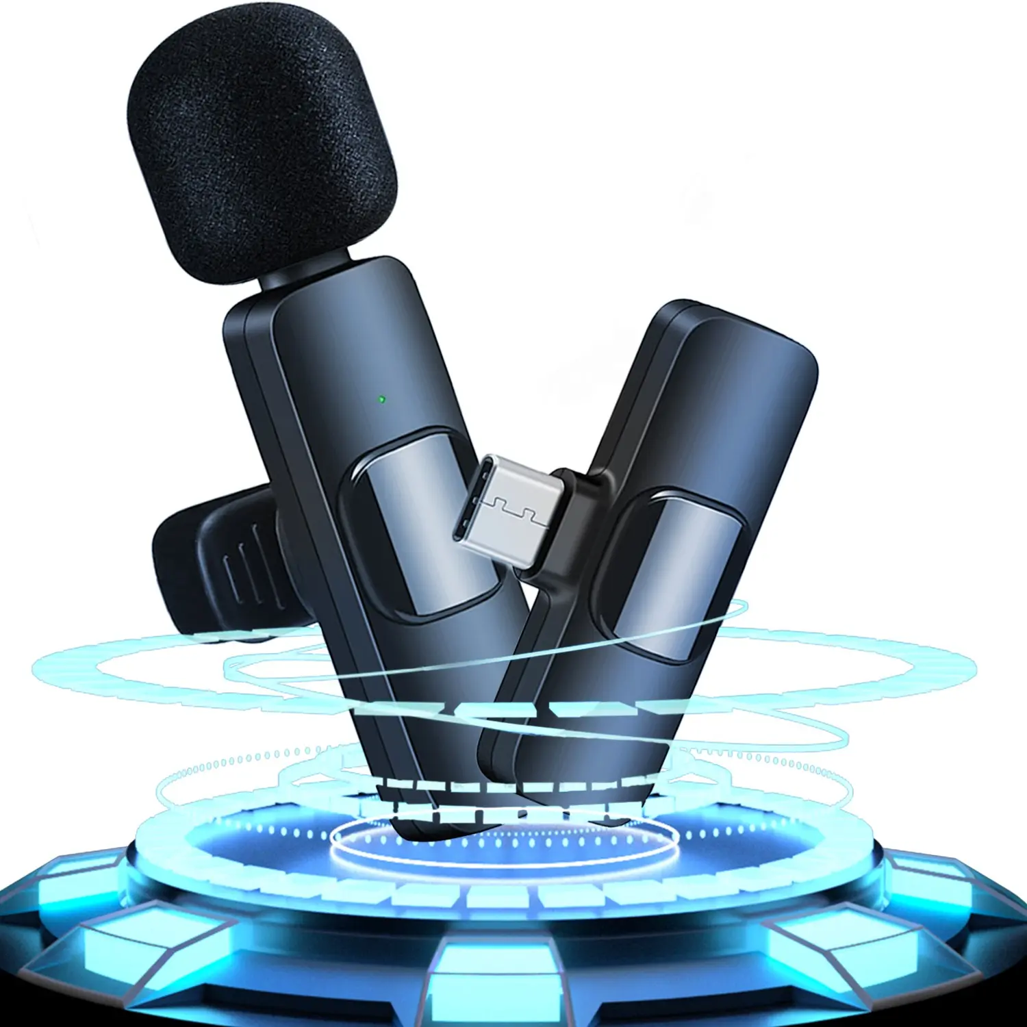 Lavalier Mic, Lapel mic for Video Recording, Mini Wireless Mic Clip Crystal Clear Recording, Ideal for Content Creators, Vlog, Tiktok, Podcast, Interview