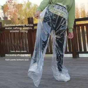 Waterproof and non-slip disposable rain shoe covers for rainy days, made of transparent, thickened, wear-resistant plastic, rainproof, tall, gardening