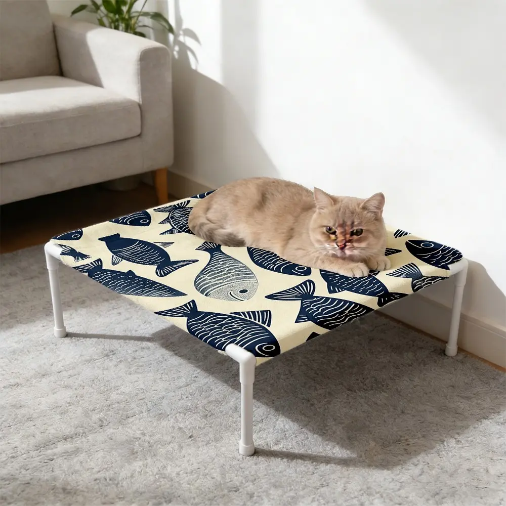 Cat Bed, Kitty Breathable Cooling Hammock, Indoor Outdoor Pet Bed, Detachable Soft Polyester, Small Dog Bed, Kittens, 7 Cute Patterns