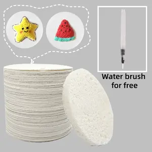 10 Piece Set 3D Round Water-Activated Foam Textured Painting Paper swelling painting compression wood pulp sponge foam texture painting paper, Compressed Pulp for Kids DIY Crafts and Fun Activities，2D to 3D,/Sponge/Art/Paint/DIY/Painting Paper/