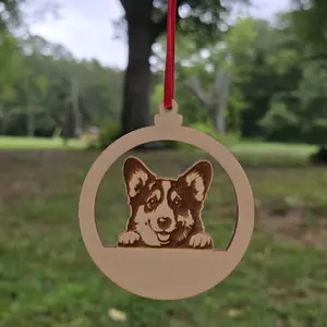 Laser Engraved Personalized Corgi Ornament