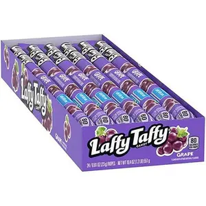 Laffy Taffy Candy, Grape, 0.81 Ounce (Pack of 24) Snack Sweet
