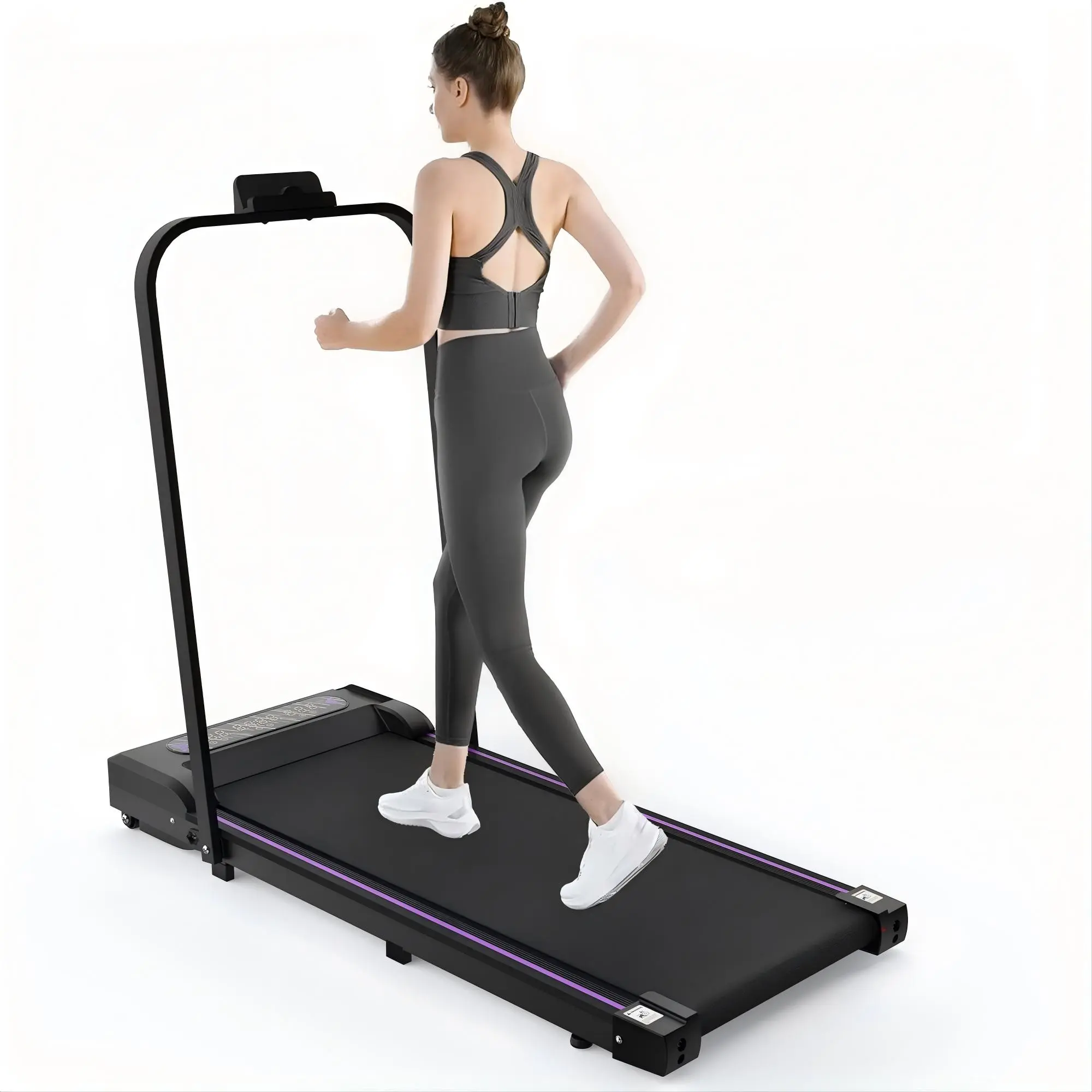 SAYGOGO Incline Walking Treadmill - Foldable Under Desk Home Fitness Machine, Shockproof Anti-Slip Belt, 2.5Hp Motor, 265Lbs Capacity, Handle Bar, Remote Control, LED Display, Compact, Unisex Cardio Equipment