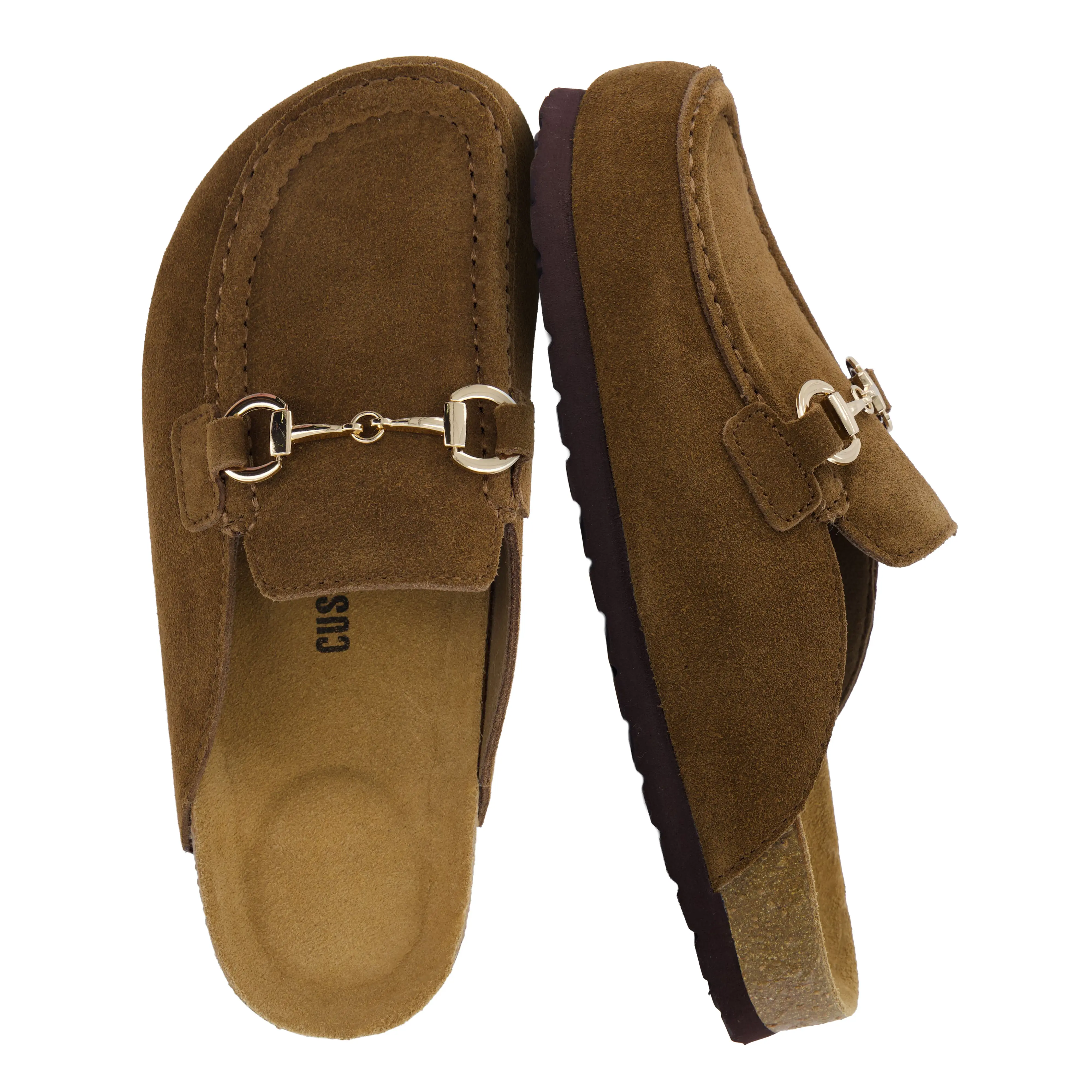 Cushionaire Cliff Suede Clogs for Women | Soft Genuine Leather Closed‑Toe Clogs with Classic Mule Silhouette | Easy Wear Everyday Style with a Modern Minimalist Horsebit Finish