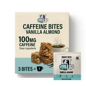 GetUp – Caffeinated Granola Bites - Vanilla Almond – 100mg Caffeine Energy Bites – Low Calorie, Gluten-Free, 0 Seed Oils – Pre-Workout Portable Snack – Coffee Substitute - Low Sugar Energy