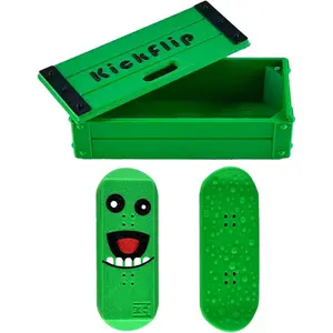 Kickflip Fidget Set for Adults,Mini Flipping Fingerboard Skateboard Fidget Slider with Storage Box Desk Toys