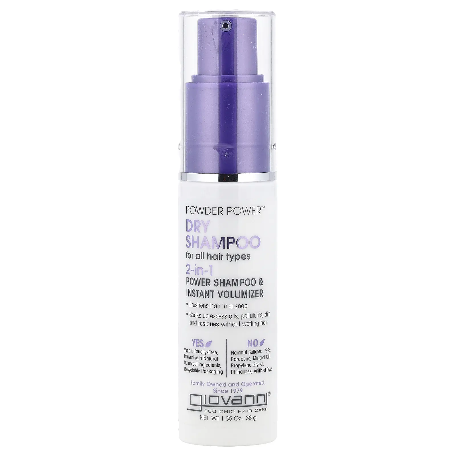 Giovanni Powder Power™ Dry Shampoo, 2-in-1 Power Shampoo & Instant Volumizer, For All Hair Types, 1.35 oz (38 g)