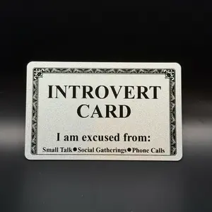 Plastic Introvert Card for your wallet - Funny excuse card
