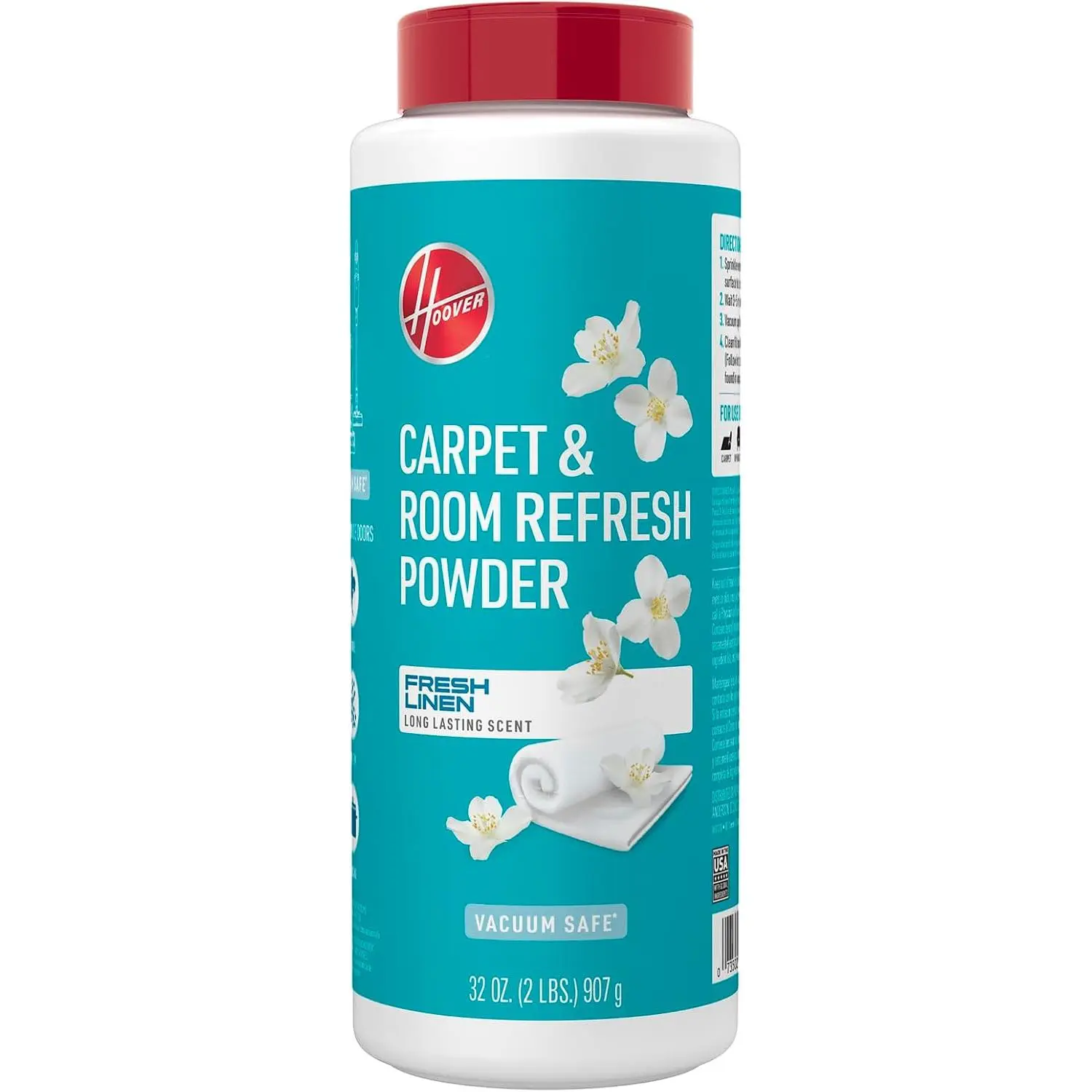 Hoover Carpet and Room Refresher, 32 oz, Carpet Powder, Odor Remover | Fresh Linen Scent, Vacuum Cleaner Safe, Rugs, Couches and More, For Use on Carpets, For Home Use
