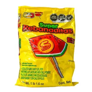 Candy Pop Super Rebanaditas Sweet Watermelon Lollipop with Tangy Spicy & Salty Chili Powder for Bold Flavor