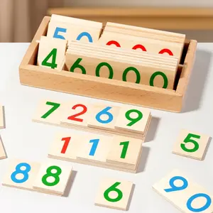 Montessori Math Learning Toy Set, Math Learning Tools, Math Teaching Aid, Wooden Number Cards 1-1000, Stem Educational Toys for Kids 3-6, Ideal Birthday Gift