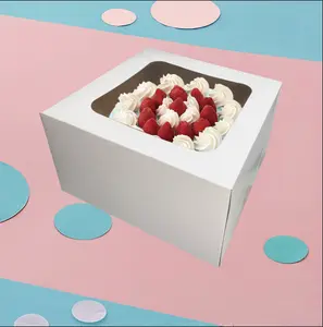 12" x 12" x 6" White Cake Boxes with Windows, Pack of 2