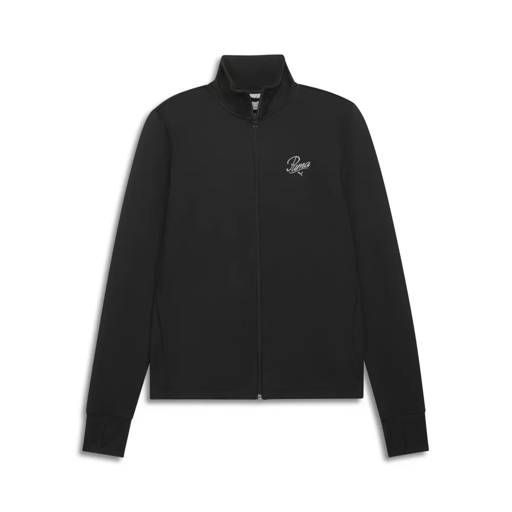 PUMA Womens Essentials Script Logo Jacket Athletic Outerwear Casual - Black