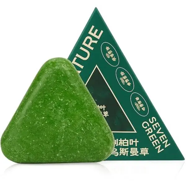 Green Anti-Hair Loss DHT-Blocking Shampoo Bar (150g) - Sulfate-Free Natural Herbal Haircare Cleanser with Polygonum, Usman Grass, Ginseng, Tea Tree for Thinning Hair, Strengthens Roots