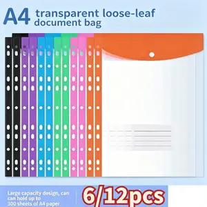 6/12 Pack A4 Plastic File Folders, Accordion Folder, 11-Pocket Waterproof Document Organizer, Durable Storage Solution Office Supplies for Office & Home Use