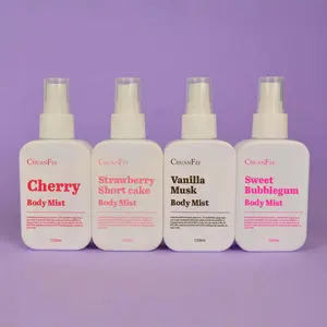 Body Spray 120ML, Fragrance Mist, Charming Fragrance, Fresh Subtle Scent, Attractive Aroma, Unisex Perfume, Ideal for Men & Women, Daily Use, Strawberry Shortcake, Vanilla Musk, Cherry, Sweet Bubblegum