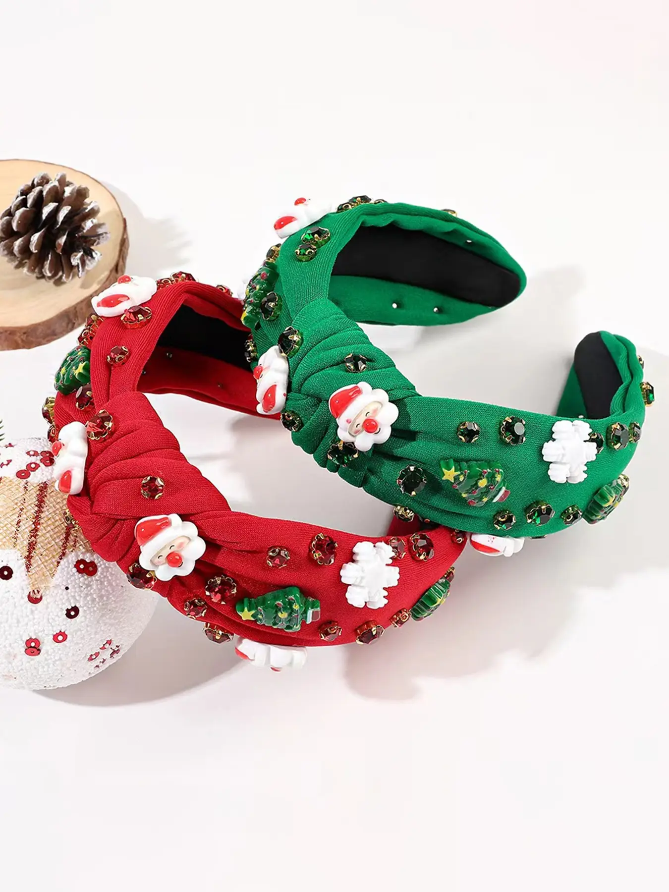 1pc ladies' Christmas Bling Hair Headband, cute Santa Claus pattern, exquisite rhinestone matching, suitable for Christmas parties, cute Christmas gifts, New Year gifts, daily casual hair accessories