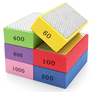 6 PCS Polishing Pads, Sanding Blocks for Tile Grinding, Sanding Blocks Tile Tools 60/100/200/400/600/1000