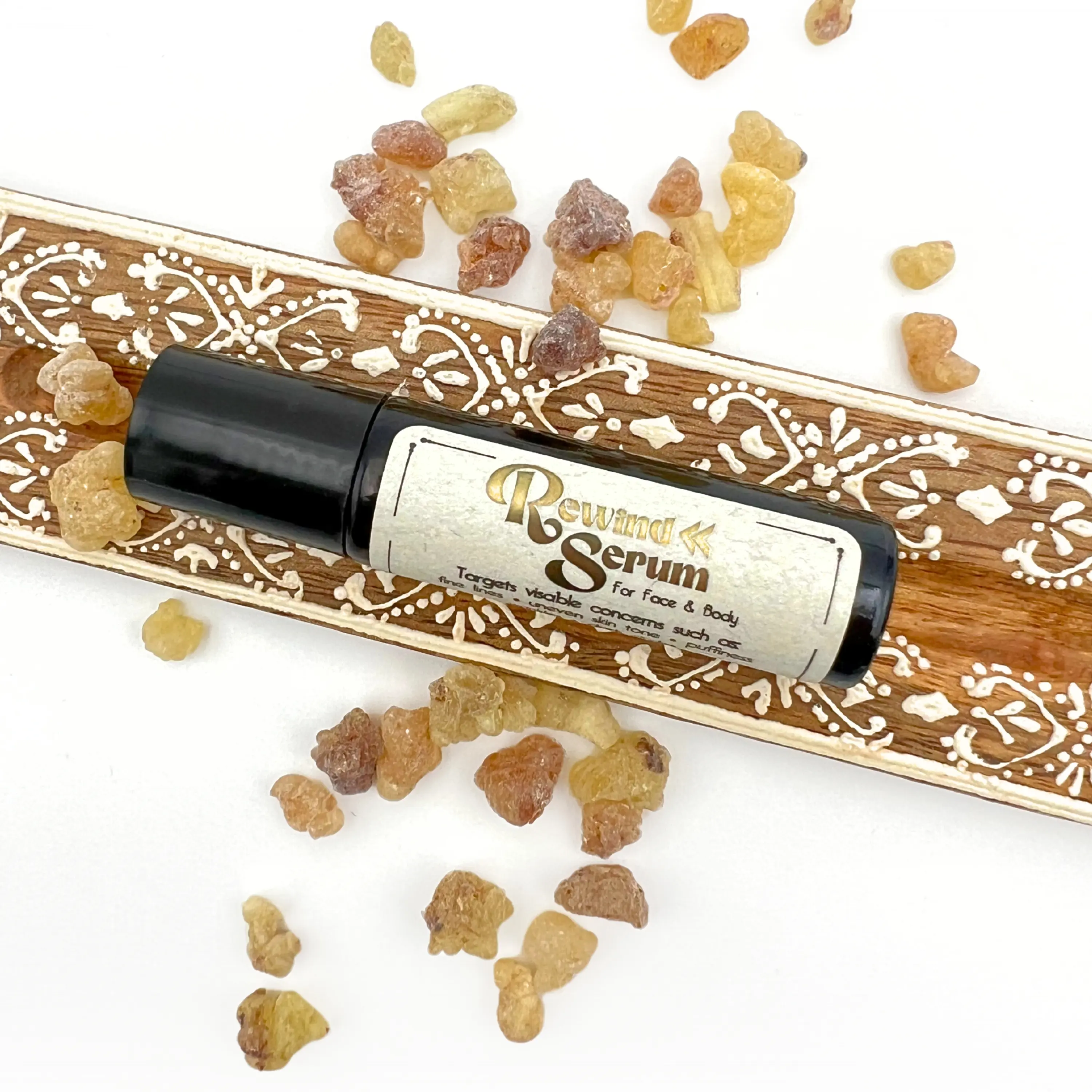 Rewind Serum: Ancient Skincare Secrets Serum with Frankincense Essential Oil, Apricot Kernel Oil, & Castor Oil (10mL roller bottle)