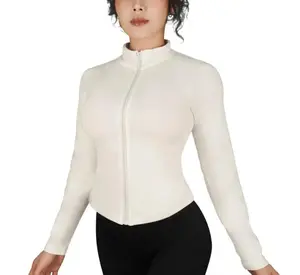 Dynamic Zippy Jacket Women Running Long Sleeves Gym Tops Full Zipper Seamless Workout Activewear Sports Pilates Yoga Coats SpringStatements