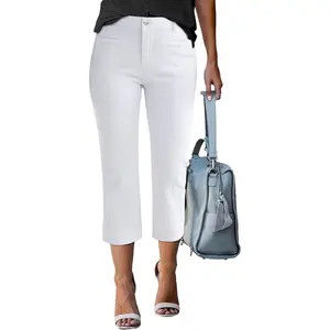 Capri Jeans for Women High Waisted Slim Straight Stretchy Denim Capris Pants Welt Pockets Casual Cropped Jeans