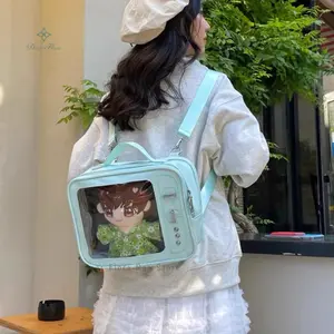 New TV Model Ita Backpacks Cute Girl Transparent Pocket DIY Display Shoulder Bag Fashion Fun Rucksack Y2K Purses Travel Knapsack
