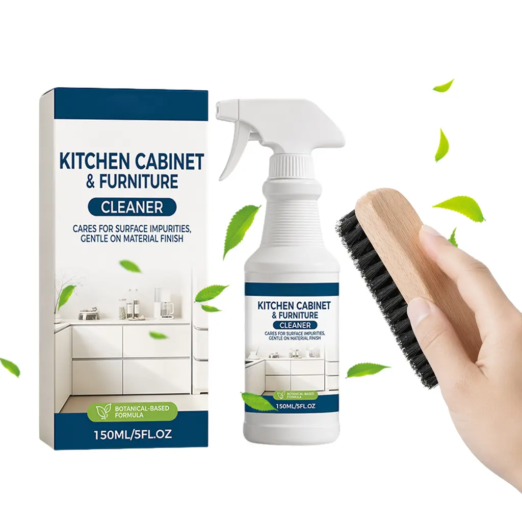 Kitchen Spray Cleaner & Degreaser - Antibacterial Lemon Scented Quick Grease Removal No Residue Not Harmful to Hands 99.9% Sterilization Household Home Cleaning Products Household Scented