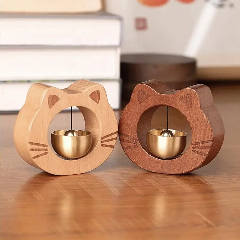 Japanese-Style Modern Wooden Doorbell - Power-Free, Suction Cup Mount, Home Decor Entrance Chime with Chiming Sound, Non-Smart Device for New Home Owners