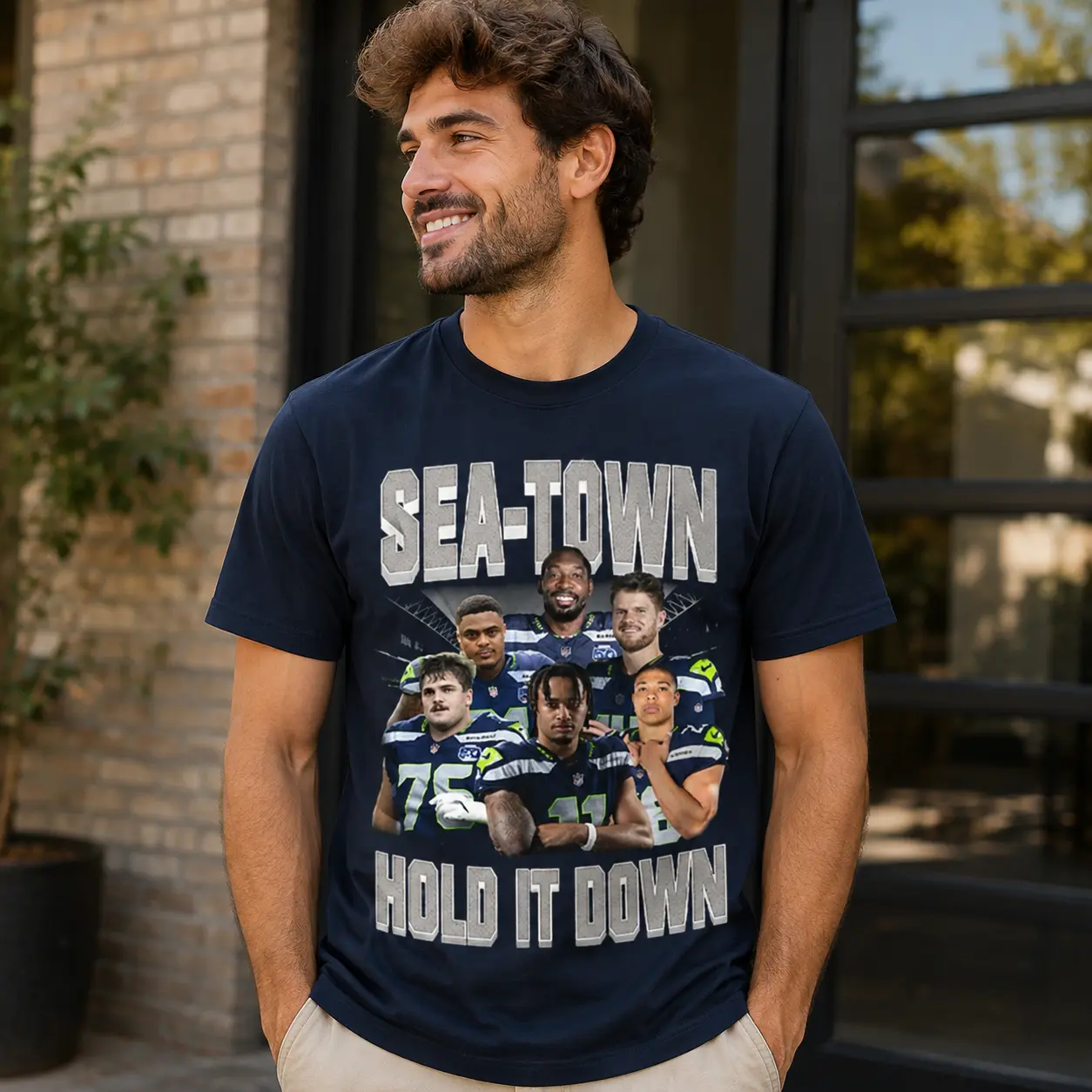 Sea-Town Hold It Down Seattle Seahawks Football T-Shirt