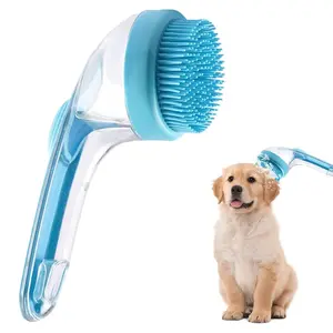 Pet Bath Brush,Dog Shampoo Brush Bubble Maker,New 2 in 1 Dog Bath Brush with Built-in Shampoo Dispenser,Bathing Dog Grooming Massage Brush for Showering Long and Short Haired Dogs and Cats