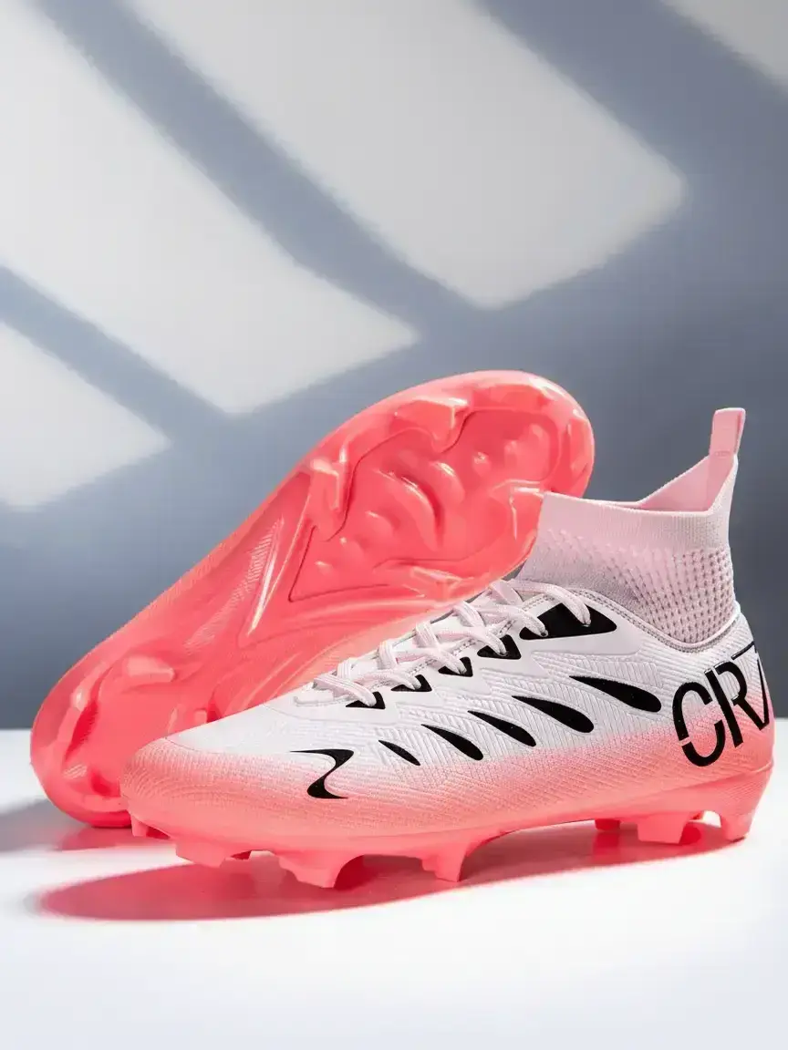 Professional Men's Soccer Cleats, Speed Cleats, Long-Stud AG/FG Outdoor Training Shoes, Breathable PU Leather, Anti-Slip, All-Season Comfort