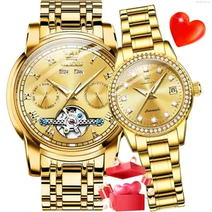 OLEVS Watch OLEVS Couple Watch his and Hers Automatic Watches Set Matching Romantic Men Women Wrist Watches Pair
