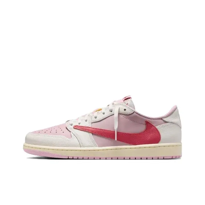 Low top leather basketball sneakers pink off white light pink upper tiktok finds popular ootd arch support soft sole wide fit festival travel walking breathable lightweight non slip unisex casual streetwear footwear social media hot item daily outdoor