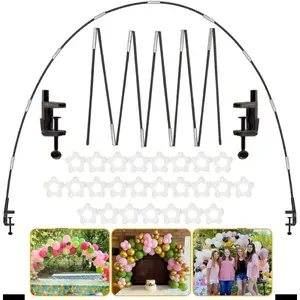 Adjustable Table Balloon Arch Kit, Black Balloon Stand Set for Wedding Birthday Graduation Party Decorations, Balloon Arch Stands