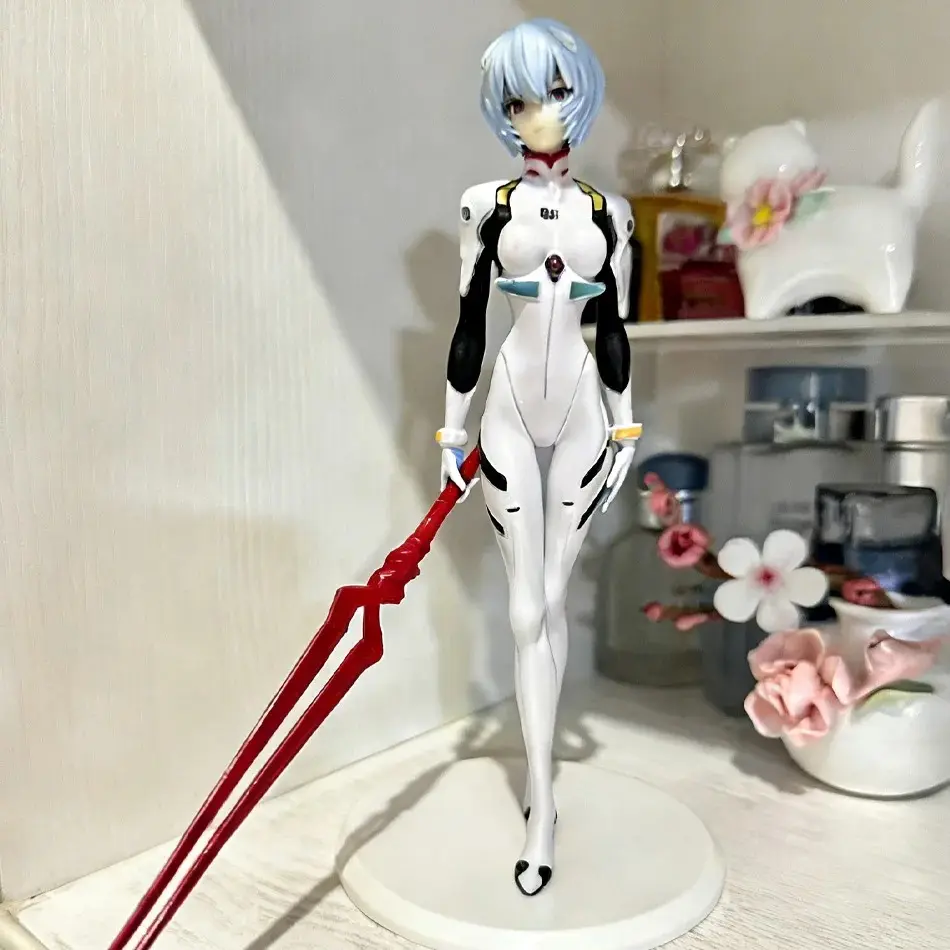 23cm Rei Ayanami  Action Figure with Spear of Longinus EVA Neon Genesis Evangelion Anime Collectible Model Toy Gift for Fans