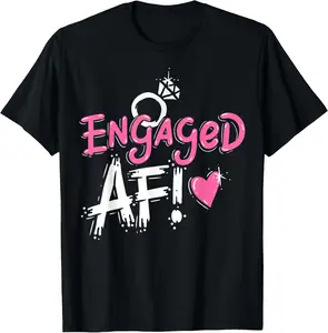 100%cotton Engagement Tee Newly Engaged Bridal Gift Couples Tshirt T-Shirt