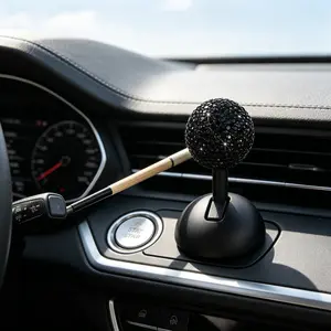 Full Diamond Ball Car Key Rod, Luxurious Minimalist Style, Sparkling Anti-Slip Decoration, Suitable for One-Button Start, Interior Upgrade, Car Decorations Interior, Car Ornaments