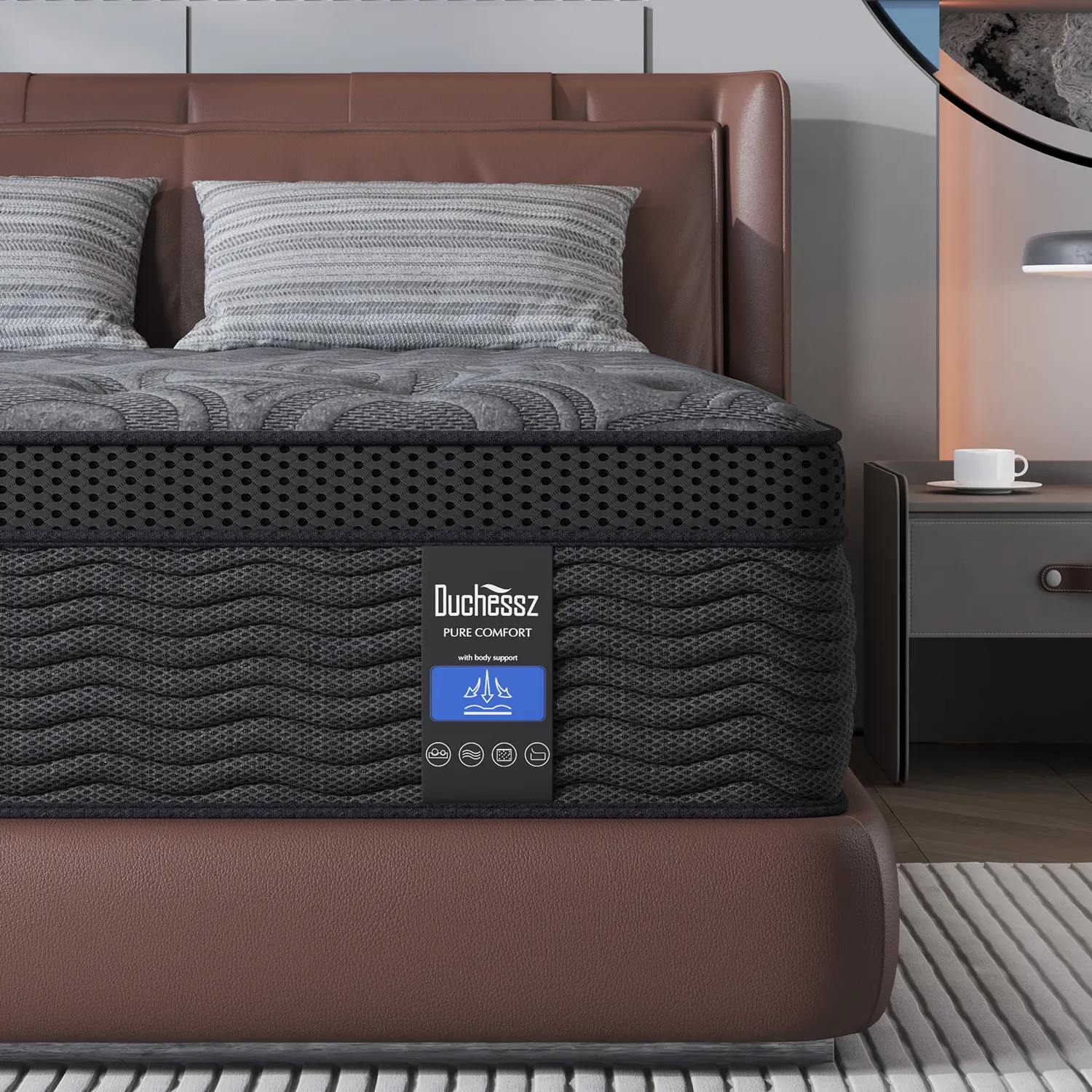 9/12/14 inch Twin Full Queen King  Hybrid Mattress in a Box, Upgrade Individually Pocket Springs, Medium Firm, Pressure Relief, Breathable Comfort and Durable, CertiPUR-US Certified