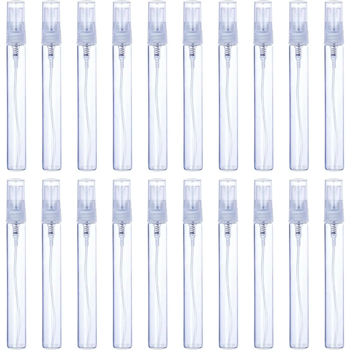 25 count 10ml Mini Empty Spray Bottles, Clear Glass Spray Bottle,Fine Mist Refillable Perfume Bottle, Perfume Atomizer,Portable Travel Small Empty Sample Containers (25Pcs 10ml Glass Bottles)